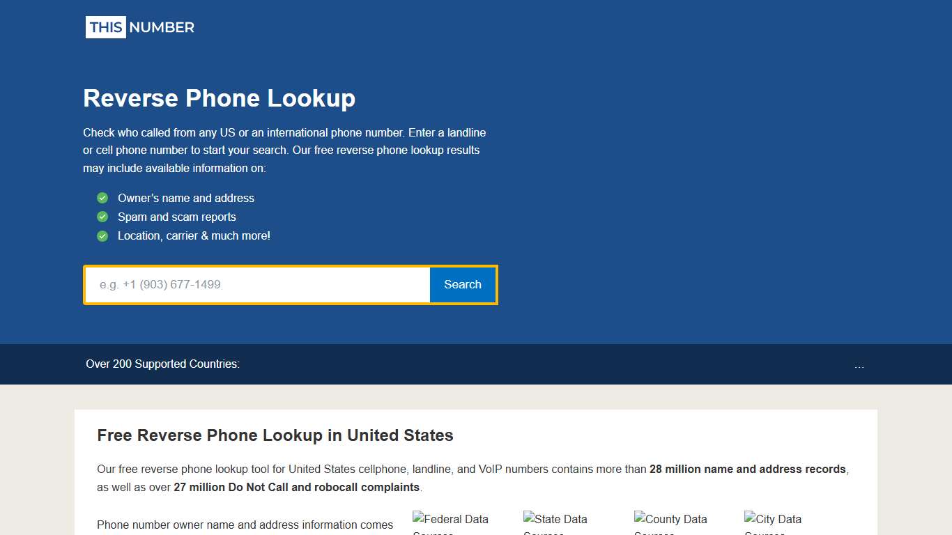 Reverse Phone Lookup - US & International Numbers